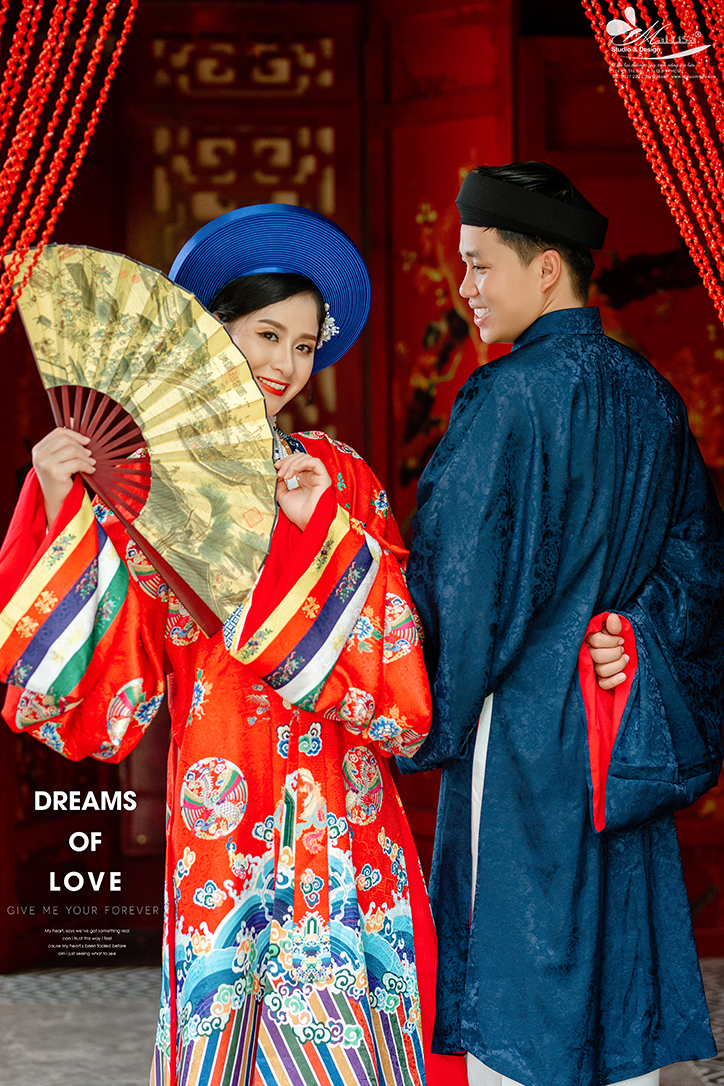 Ảnh cưới dâu rể Trúc Phương - Thuận Anh trong bộ trang phục Nhật Bình